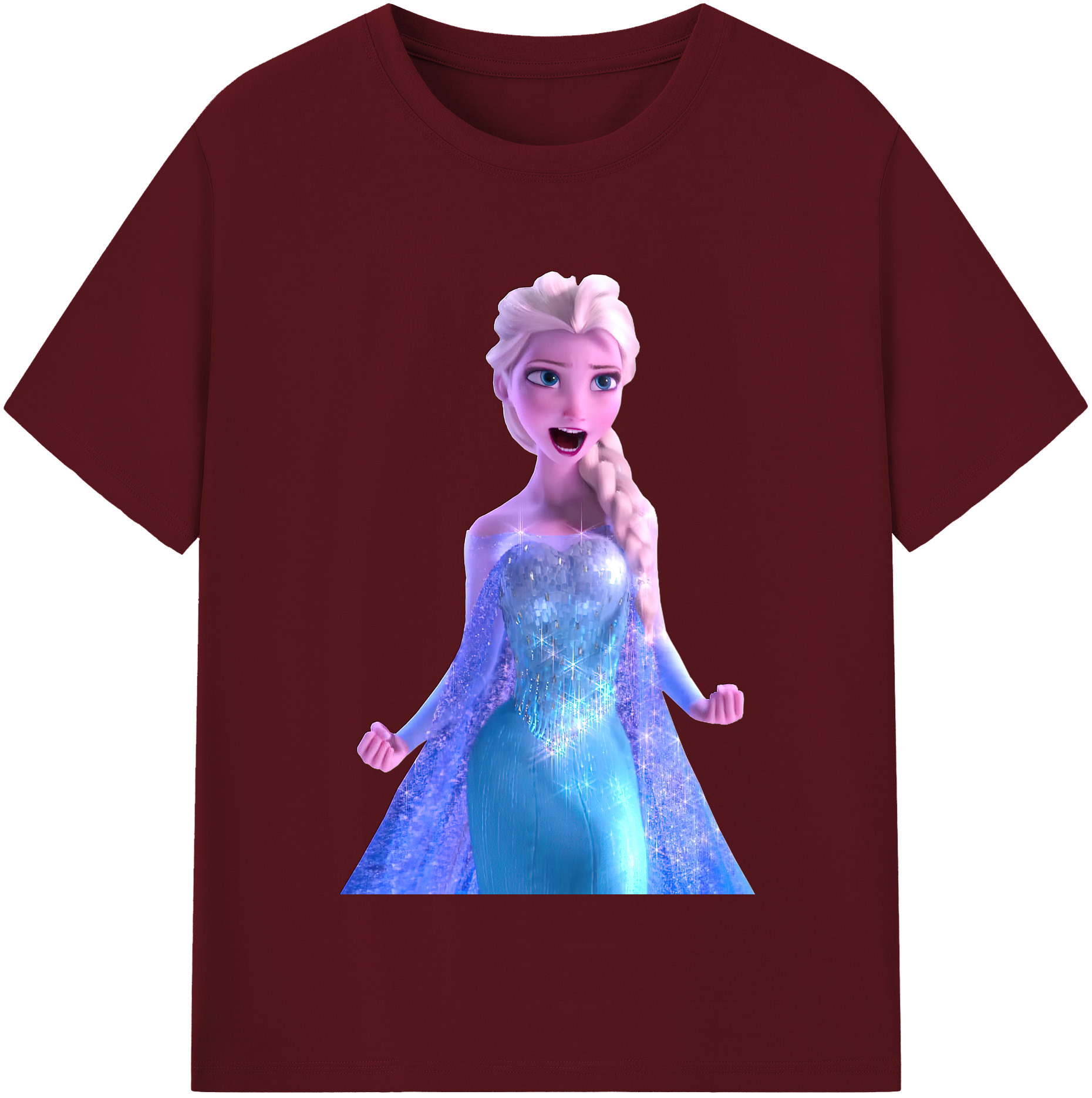 （画像用） アナと雪の女王 アンナ エルサ Frozen Anna Elsa 綿100％半袖Tシャツ（フロントプリント）